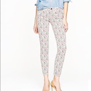 J crew Liberty toothpick jeans floral size 28
